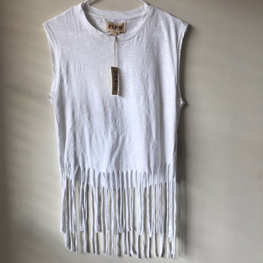Anthropologie Pepin Fringe Muscle Tank NWT